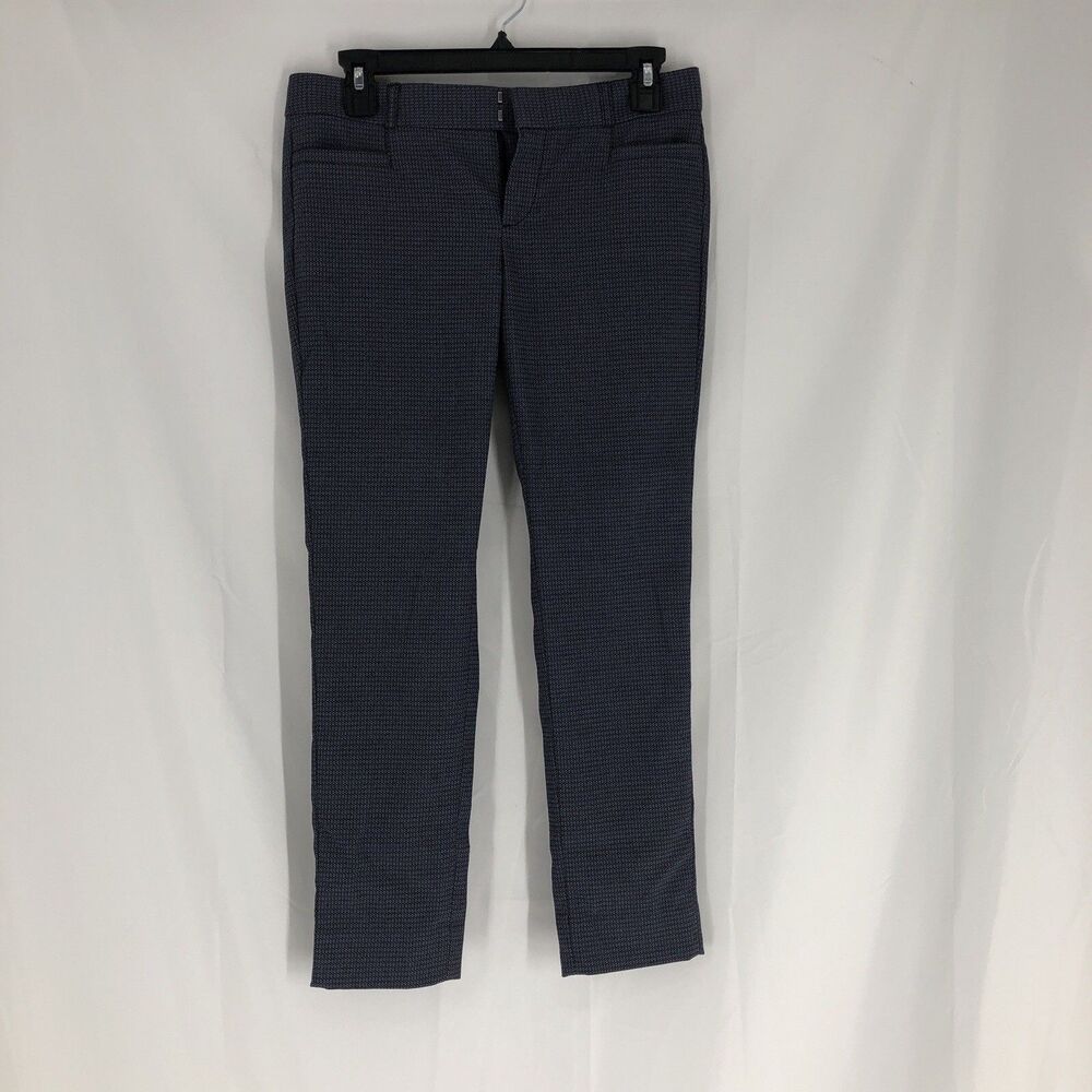 Banana Republic Pants Womens Sz 2P Sloan Fit Straight Leg Career Navy Diamond